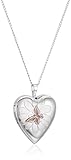 Sterling Silver Butterfly Heart Locket Pendant Necklace, 18