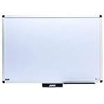 Justick by Smead, Whiteboard with Erasable Clearview Overlay Premium Aluminum Frame, 36"W x 24"H, with Surface Technology, White (02571)