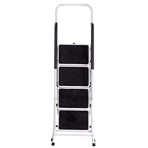 AyaMastro Foldable Ladder Step Stool w/ 4 Tier & Handrail with Ebook