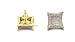 Mens Hip Hop Iced Out 18k Yellow Gold Finish Cubic Zirconia CZ Screw Back Kite Stud Earrings