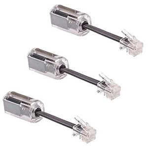 DragonTrading 3 x Telephone Cord Detangler, Anti-Tangle Telephone Handset Cable 360 Degree Rotating Landline Swivel Cord Untangler Black