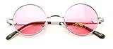 Small Round Hipster Fashion Sunglasses Lennon Elton Potter (Red)