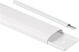 Maclean MC-695 White Plastic Cable Cover Tidy Organizer 60x20x750mm Hide Wires view 1