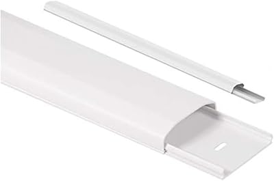 Maclean MC-695 White Plastic Cable Cover Tidy Organizer 60x20x750mm Hide Wires