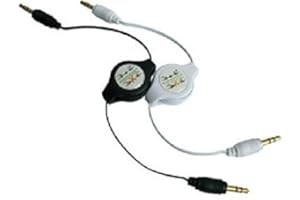 2 x Pink Retractable 3.5mm Male to Male Jack 1M Auxiliary Audio Cable for iPod MP3 iPhone Samsung Galaxy Car Stereo by giZmoZ