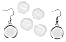 Earring Wire Hooks by JGFinds - 12mm Cabochon Settings, 40 Pack + 95 Glass Cabochons (Silver Tone)