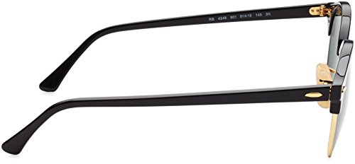 Ray-Ban CLUBROUND - BLACK Frame GREEN Lenses 51mm Non-Polarized