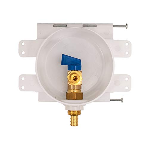 Eastman 60238 Round Mini Icemaker Outlet Box, 1/2" PEX Inlet, White