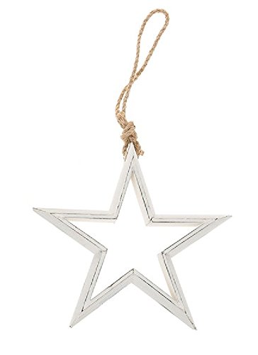 Large Wooden Vintage Style Star Hanging Decoration Amazon Co Uk