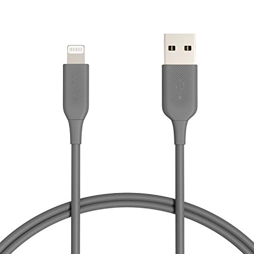 Cable de Lightning a USB de Amazon Basics - Cargador de iPhone de Apple con certificación MFi, gris, actualización de 3 pies (durabilidad clasificada 4, 000 curvas)
