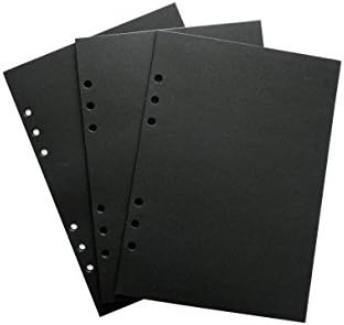 20 x Refill / Expansion Sheets Paper for Blank Kraft Ring Bound Scrapbook DIY Photo Album (6.5" x 9.1", Black)