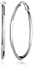 Amazon Collection Sterling Silver Square Tube Clutchless Hoop Earrings (2.2
