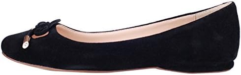 queenfoot Women's Genuine Suede Leather Pointed Toe Comfortable Ballet Flats Pumps Shoes Black Suede 10.5 B(M) US