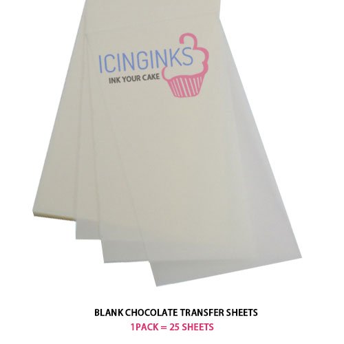 Blank Edible Chocolate Transfer Sheets with Cocoa ButterUnprinted