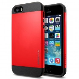 iPhone 5 Case, Spigen Slim Armor Color Case for iPhone 5S/5 - 1 Pack - Crimson Red (SGP10100)