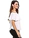 Sherosa Womens Summer White Off Shoulder Blouse Crop Tops, White L
