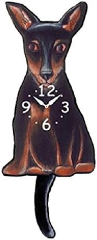 Miniature Pinscher Dog Wagging Pendulum Clock