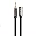 Supertech 3.5mm Audio Cable Male to Female Extension Stereo Auxiliary Cable 24K Gold Plated 4 poles Compatible for iPhone, iPad ,or Smartphones, Tablets, Car Radios, Media Players ,6ft/2m Black