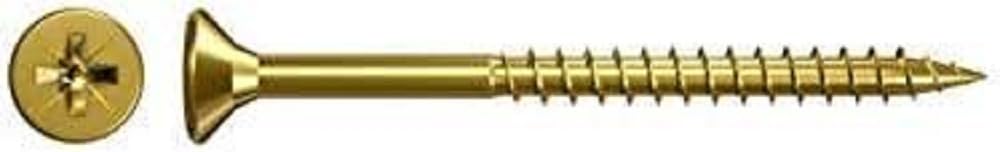 fischer Chipboard Screws 6.0 x 150 Countersunk Head Yellow-Galvanised Partial Thread Phillips PZ — image 1