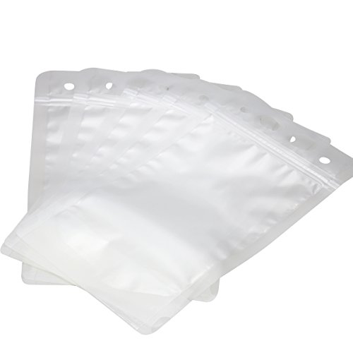 CIEHER 50 Pack Drink Pouches with Straws Plastic Handheld Translucent Drink Container Zipper Drink Bags Reclosable Stand-up Drink Bags Drinkware 5.2" x 9.1" - Thumbnail 7