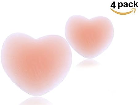 Adhesive Sticky Bra Backless Strapless Silicone Push Up Reusable Invisible Bras (One Size, Nude)