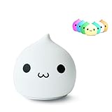 Lafedy Night Light Silicone Bedroom Warm White and Automatic Optional 7 Colour Changing Sensitive Tap Control Rechargeable Portable Baby Gift Lamp (Battery-Sweet)