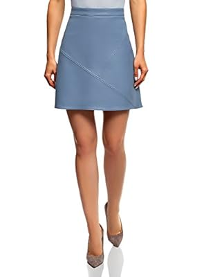 oodji Ultra Women's Faux Leather Trapeze Skirt
