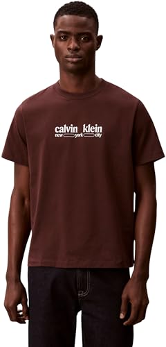 SS 30S WHSL CK NYC Graphic Tee LV14RE831G Maglietta Grafica da Uomo, Marrone (Marrone Chiaro), XL, Marrone (Rich Brown), XL
