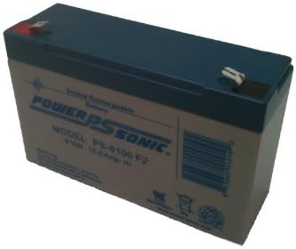 Power Sonic Lead Acid PS Series PS-6100F2 6 Volt / 12 Ah @20 Hr with F2 (0.250") Terminals