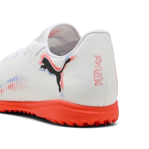 Unisex Future 8 Play TT Fußballschuh, Weiß/Schwarz-leuchtendes Rot, Größe 40, Puma Weiß, Puma Schwarz, leuchtendes Rot, 40.5 EU
