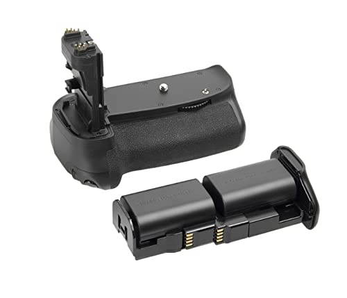 ayex Battery Grip AX-60D/60Da Including 2x Ayex LP-E6 Batteries for Canon EOS 60D, 60Da (Similar to BG-E9) 100% Compatible - Battery Grip Ideal for Photographing in Portrait Format