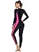 Women's One Piece Rash Guard Zip Front, Full Body Swimsuit Wetsuit, Sun Protection Long Sleeve Dive Skin Surf Suit S-XXXL