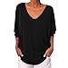Eaktool Womens Tops,Women Fashion V Neck Three Quarter Sleeve Loose Casual Solid Summer T Shirts