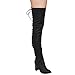 Chase & Chloe EE81 Women's Thigh High Corset Lace Up Stacked High Heel Boots