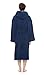 Arus Mens Hooded Classic Turkish Cotton Bath Robe with Full Length Options Navy Blue, Large-X-Large