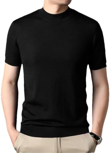 Amazon.com: Men's Mock Turtleneck Sweater Short Sleeve Casual