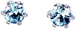 KASHIMA Pt900 0.1ct 1 Grain Aquamarine Earrings