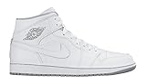 Nike Men's Air Jordan 1 Mid White/White/Wolf Grey Basketball Shoe - 8 D(M) US