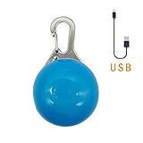 Korty Dog Collar LED Light,Dog Pet Collar Light [USB Rechargeable] Waterproof LED Dog Collar Safety Night Walking Lights (Blue)