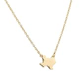 Lux Accessories Texas Lone Star State Pride South Outline Necklace