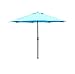 Blissun 9' Patio Umbrella Aluminum Semi-auto Autotilt and Crank Garden Parasol (Light Blue)