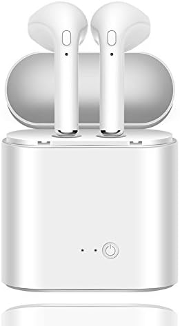 Bluetooth Headset, Upgraded TWS Mini Wireless In-Ear Headphones Earpiece with Mic, Hands Free Noise Cancelling for iPhone X 8 8plus 7 7plus 6S Samsung with Charging Case IOS Android SmartPhones