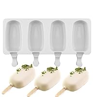 Aoile 4-Hole Silicone Ice Cream Maker Pop Mold Popsicle Lolly Mould Ice Cube Tray Pan DIY Kitchen Tool small