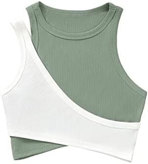 MISSACTIVER Women's Sleeveless Crop Tank Top - Crew Neck, Light Blue, Medium, Stretchy Cotton - View #9