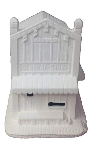 General store Village House 6" x 7" x 4" Ceramic Bisque, Ready to Paint