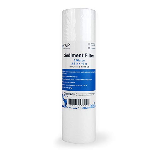 50 Pack PWP 5 Micron 10 X 2.5 Sediment Water Filter Cartridges