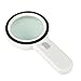 Extra Large 30X Magnifying Glass with 12 Bright LED Lights, Handheld Lighted Magnifier,4.1 Inches Oversized Illuminated Magnifying Glass with Light