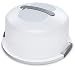 XL Cake Carrier/Storage Container With Server Holds up to 12 inch 3-layer cake, White Gray Translucent Dome - Transports Cakes, Pies, or Other Desserts
