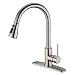 Hpbge Single Handle Pull Out Kitchen Faucet, Single Level Stainless Steel Kitchen Sink Faucets with Pull down Sprayer