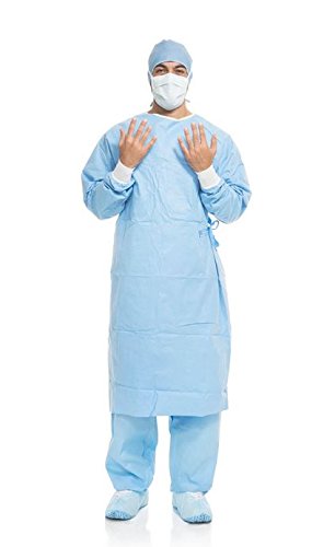 Halyard Health 41739NS Aero Blue Performance Surgical Gown, Standard Gown Length, Non-Sterile, Large (Case of 40)